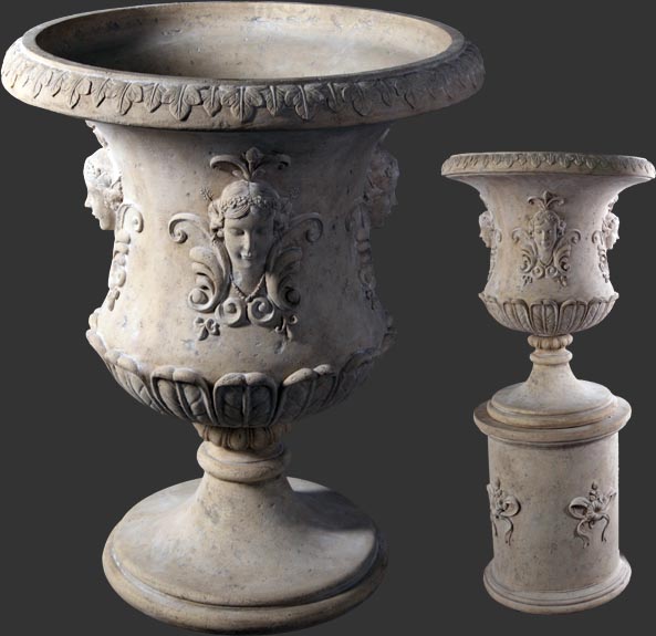 Floral Urn on Base (Urn not Included) - Click Image to Close